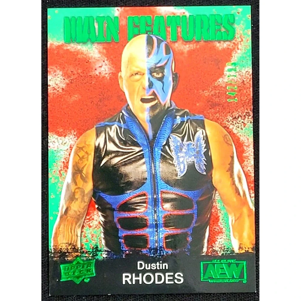 2021 UPPER DECK AEW DUSTIN RHODES MAIN FEATURES GREEN  #D 142/199‎